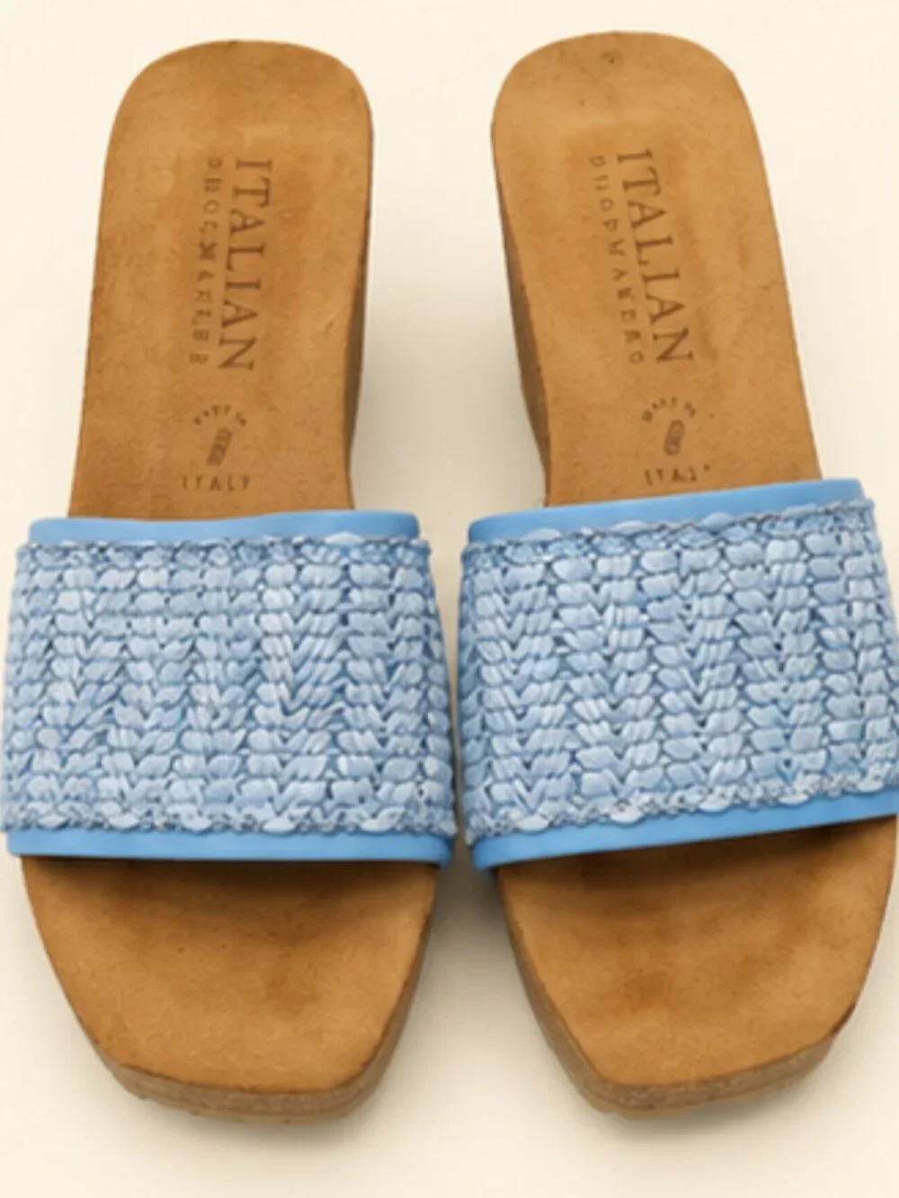 Prairiecore Mediterranean Resort Raffia Platform Sandals Italian Shoemakers Sz 8